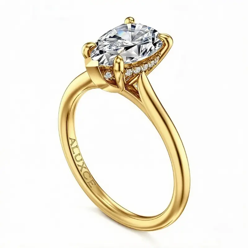 18K 金经典单石钻戒 | 轻奢订婚求婚戒指 - ALUXCE